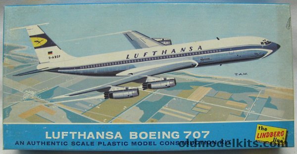 Lindberg 1/210 Lufthansa Boeing 707 (early straight turbo-jet version), 408-75 plastic model kit